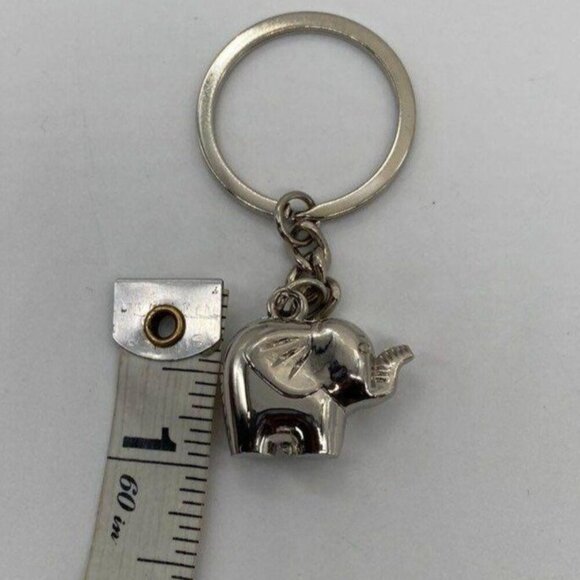 Metallic Elephant Keychain With Silver Tone Finish & Functional Compact Design - Picture 3 of 7